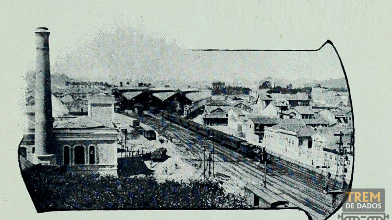 Pátio da estação Dom Pedro II (1905)